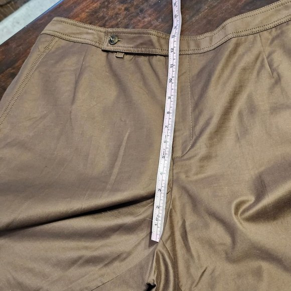 NWT Ellen Tracy Brown Trowser Straight Leg Elastic Roughing at waist sz 18 - Picture 10 of 11